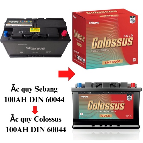 ắc quy Sebang 100AH DIN 60044 thay đổi bao bì