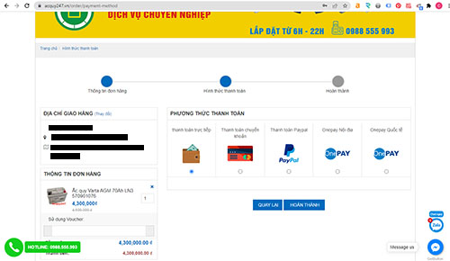 hướng dẫn thanh toán ắc quy 247